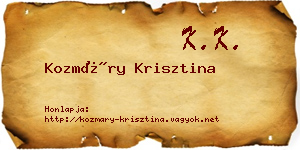 Kozmáry Krisztina névjegykártya